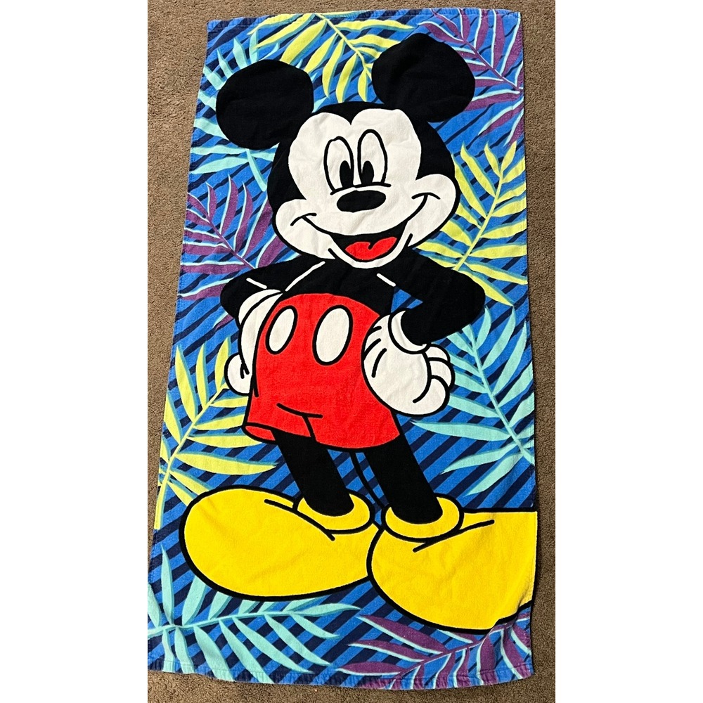 Disney Mickey Mouse Beach Towel The Big One Kohl's 53x27" Red Black White